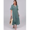 imageANRABESS Womens Summer Maxi Dresses Casual Ruffle Short Sleeve V Neck Flowy Tiered 2026 Spring T Shirts Beach Boho DressGreen