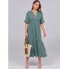 imageANRABESS Womens Summer Maxi Dresses Casual Ruffle Short Sleeve V Neck Flowy Tiered 2026 Spring T Shirts Beach Boho DressGreen