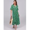 imageANRABESS Womens Summer Maxi Dresses Casual Ruffle Short Sleeve V Neck Flowy Tiered 2026 Spring T Shirts Beach Boho DressGreen Floral