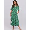 imageANRABESS Womens Summer Maxi Dresses Casual Ruffle Short Sleeve V Neck Flowy Tiered 2026 Spring T Shirts Beach Boho DressGreen Floral