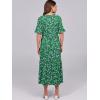 imageANRABESS Womens Summer Maxi Dresses Casual Ruffle Short Sleeve V Neck Flowy Tiered 2026 Spring T Shirts Beach Boho DressGreen Floral