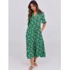imageANRABESS Womens Summer Maxi Dresses Casual Ruffle Short Sleeve V Neck Flowy Tiered 2026 Spring T Shirts Beach Boho DressGreen Floral