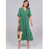 imageANRABESS Womens Summer Maxi Dresses Casual Ruffle Short Sleeve V Neck Flowy Tiered 2026 Spring T Shirts Beach Boho DressGreen Floral