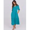 imageANRABESS Womens Summer Maxi Dresses Casual Ruffle Short Sleeve V Neck Flowy Tiered 2026 Spring T Shirts Beach Boho DressLake Green