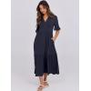 imageANRABESS Womens Summer Maxi Dresses Casual Ruffle Short Sleeve V Neck Flowy Tiered 2026 Spring T Shirts Beach Boho DressNavy Blue