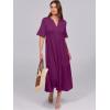imageANRABESS Womens Summer Maxi Dresses Casual Ruffle Short Sleeve V Neck Flowy Tiered 2026 Spring T Shirts Beach Boho DressPurple