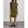 imageANRABESS Womens Summer T Shirt Dress 2026 Beach Vacation Travel Outfits Casual Simple Soft Mini Sundress Cover Up ClothesArmy Green