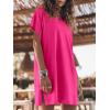 imageANRABESS Womens Summer T Shirt Dress 2026 Beach Vacation Travel Outfits Casual Simple Soft Mini Sundress Cover Up ClothesHot Pink