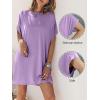 imageANRABESS Womens Summer T Shirt Dress 2026 Beach Vacation Travel Outfits Casual Simple Soft Mini Sundress Cover Up ClothesLight Purple