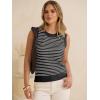imageANRABESS Womens Sweater Vest Top Striped Sleeveless Lightweight Knit Tank Tops 2026 Summer Spring Clothes Vacation OutfitsBlack White
