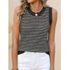 imageANRABESS Womens Sweater Vest Top Striped Sleeveless Lightweight Knit Tank Tops 2026 Summer Spring Clothes Vacation OutfitsBlack White