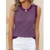 imageANRABESS Womens Sweater Vest Top Striped Sleeveless Lightweight Knit Tank Tops 2026 Summer Spring Clothes Vacation OutfitsDark Magnta Blue