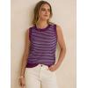 imageANRABESS Womens Sweater Vest Top Striped Sleeveless Lightweight Knit Tank Tops 2026 Summer Spring Clothes Vacation OutfitsDark Magnta Blue