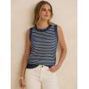 imageANRABESS Womens Sweater Vest Top Striped Sleeveless Lightweight Knit Tank Tops 2026 Summer Spring Clothes Vacation OutfitsNavy Blue White