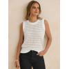 imageANRABESS Womens Sweater Vest Top Striped Sleeveless Lightweight Knit Tank Tops 2026 Summer Spring Clothes Vacation OutfitsWhite Apricot