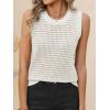 imageANRABESS Womens Sweater Vest Top Striped Sleeveless Lightweight Knit Tank Tops 2026 Summer Spring Clothes Vacation OutfitsWhite Apricot