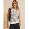 imageANRABESS Womens Sweater Vest Top Striped Sleeveless Lightweight Knit Tank Tops 2026 Summer Spring Clothes Vacation OutfitsWhite Brown