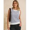 imageANRABESS Womens Sweater Vest Top Striped Sleeveless Lightweight Knit Tank Tops 2026 Summer Spring Clothes Vacation OutfitsWhite Navy Blue
