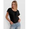 imageANRABESS Womens T Shirts Pleated Short Sleeve Tops Summer Business Casual Dressy Blouses 2026 Cute Fashion ClothesBlack