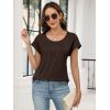 imageANRABESS Womens T Shirts Pleated Short Sleeve Tops Summer Business Casual Dressy Blouses 2026 Cute Fashion ClothesBrown