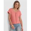 imageANRABESS Womens T Shirts Pleated Short Sleeve Tops Summer Business Casual Dressy Blouses 2026 Cute Fashion ClothesCoral Pink
