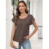 imageANRABESS Womens T Shirts Pleated Short Sleeve Tops Summer Business Casual Dressy Blouses 2026 Cute Fashion ClothesLight Brown