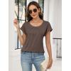 imageANRABESS Womens T Shirts Pleated Short Sleeve Tops Summer Business Casual Dressy Blouses 2026 Cute Fashion ClothesLight Brown