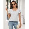 imageANRABESS Womens T Shirts Pleated Short Sleeve Tops Summer Business Casual Dressy Blouses 2026 Cute Fashion ClothesWhite