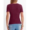 imageANRABESS Womens Tops Short Sleeve V Neck Sexy Ribbed Knit Slim Fit Lightweight Sweater 2026 Summer Dressy Casual TShirtsBurgundy