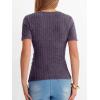 imageANRABESS Womens Tops Short Sleeve V Neck Sexy Ribbed Knit Slim Fit Lightweight Sweater 2026 Summer Dressy Casual TShirtsPurple