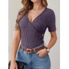 imageANRABESS Womens Tops Short Sleeve V Neck Sexy Ribbed Knit Slim Fit Lightweight Sweater 2026 Summer Dressy Casual TShirtsPurple