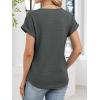 imageANRABESS Womens Waffle Knit Tops 2026 Summer Casual Short Sleeve V Neck T Shirts Basic Work Tee Spring Vacation BlousesArmy Green