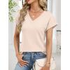 imageANRABESS Womens Waffle Knit Tops 2026 Summer Casual Short Sleeve V Neck T Shirts Basic Work Tee Spring Vacation BlousesBeige