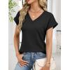 imageANRABESS Womens Waffle Knit Tops 2026 Summer Casual Short Sleeve V Neck T Shirts Basic Work Tee Spring Vacation BlousesBlack