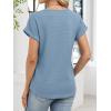 imageANRABESS Womens Waffle Knit Tops 2026 Summer Casual Short Sleeve V Neck T Shirts Basic Work Tee Spring Vacation BlousesBlue
