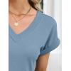 imageANRABESS Womens Waffle Knit Tops 2026 Summer Casual Short Sleeve V Neck T Shirts Basic Work Tee Spring Vacation BlousesBlue