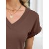 imageANRABESS Womens Waffle Knit Tops 2026 Summer Casual Short Sleeve V Neck T Shirts Basic Work Tee Spring Vacation BlousesBrown