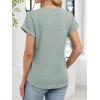 imageANRABESS Womens Waffle Knit Tops 2026 Summer Casual Short Sleeve V Neck T Shirts Basic Work Tee Spring Vacation BlousesGreen