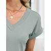 imageANRABESS Womens Waffle Knit Tops 2026 Summer Casual Short Sleeve V Neck T Shirts Basic Work Tee Spring Vacation BlousesGreen