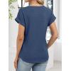 imageANRABESS Womens Waffle Knit Tops 2026 Summer Casual Short Sleeve V Neck T Shirts Basic Work Tee Spring Vacation BlousesNavy Blue