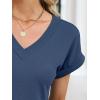imageANRABESS Womens Waffle Knit Tops 2026 Summer Casual Short Sleeve V Neck T Shirts Basic Work Tee Spring Vacation BlousesNavy Blue