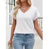 imageANRABESS Womens Waffle Knit Tops 2026 Summer Casual Short Sleeve V Neck T Shirts Basic Work Tee Spring Vacation BlousesWhite