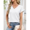 imageANRABESS Womens Waffle Knit Tops 2026 Summer Casual Short Sleeve V Neck T Shirts Basic Work Tee Spring Vacation BlousesWhite
