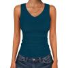 imageANRABESS Tank Tops for Women V Neck Ribbed Knit Slim Fitted Sleeveless Basic Tee Tanks Casual Summer Clothes 2026Indigo