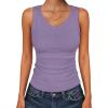imageANRABESS Tank Tops for Women V Neck Ribbed Knit Slim Fitted Sleeveless Basic Tee Tanks Casual Summer Clothes 2026Purple