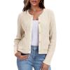 imageANRABESS Women Cardigan Sweater Dressy Casual Classic Long Sleeve Crew Neck Button Down Tweed Knit Jacket 2026 Fall Outfits Beige S