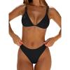 imageANRABESS Womens 2 Piece Swimsuit Bikini Sets Double Shoulder Straps Floral Cute Triangle Bathing Suit Summer Beach SwimwearBlack