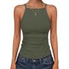 imageANRABESS Womens Camis Spaghetti Straps Tank Tops High Square Neck Sleeveless Racerback Camisole Shirts Summer Basic TeeArmy Green