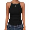 imageANRABESS Womens Camis Spaghetti Straps Tank Tops High Square Neck Sleeveless Racerback Camisole Shirts Summer Basic TeeBlack
