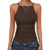 imageANRABESS Womens Camis Spaghetti Straps Tank Tops High Square Neck Sleeveless Racerback Camisole Shirts Summer Basic TeeCoffee